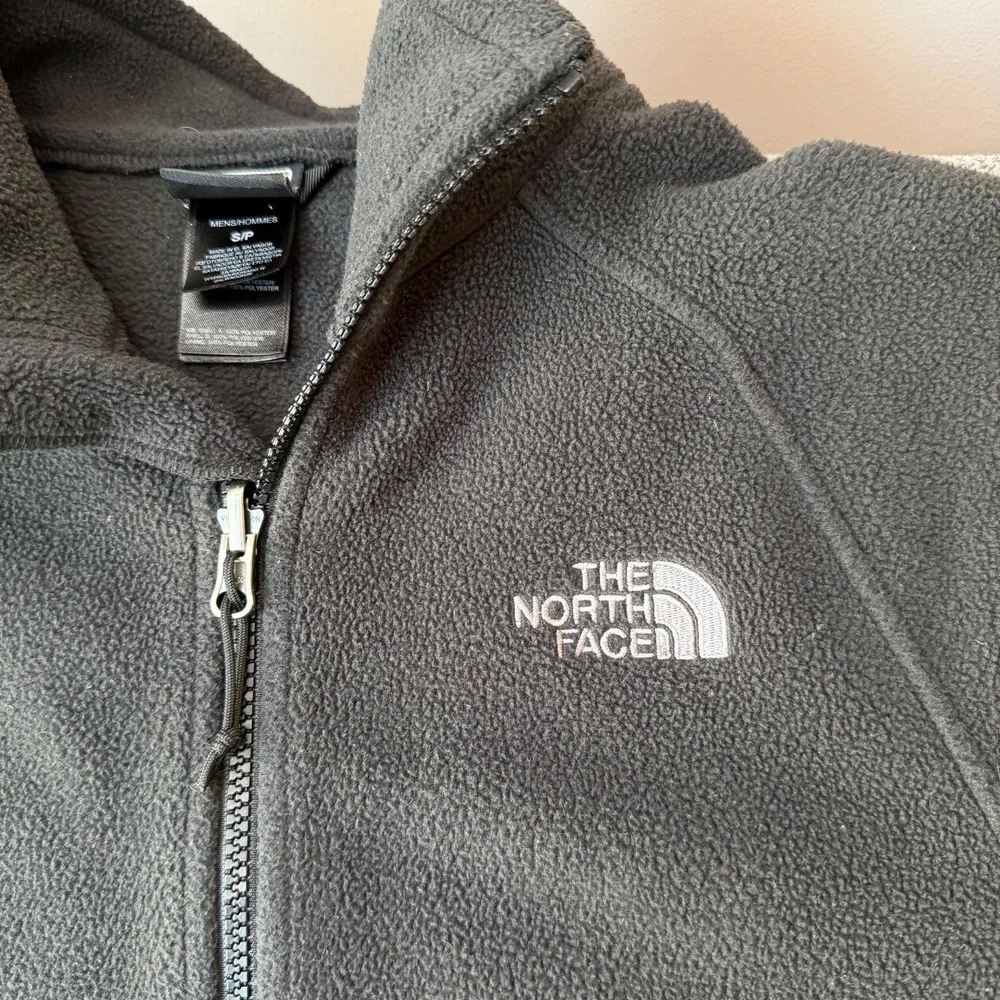 North Face Fleece Jacket Mens S Black Full‎ Zip TKA 100 Raglan Outdoor Gorpcore